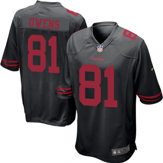 Men's Nike San Francisco 49ers 81 Terrell Owens Game Black NFL Jersey