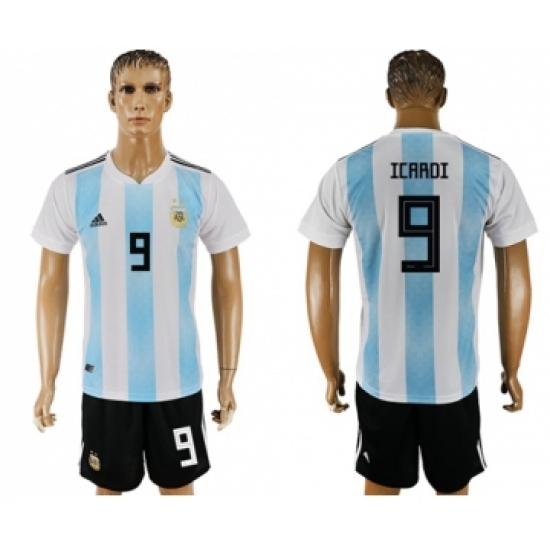 Argentina 9 Icardi Home Soccer Country Jersey