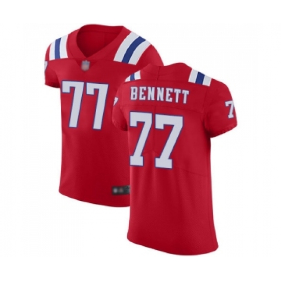 Men's New England Patriots 77 Michael Bennett Red Alternate Vapor Untouchable Elite Player Football Jersey