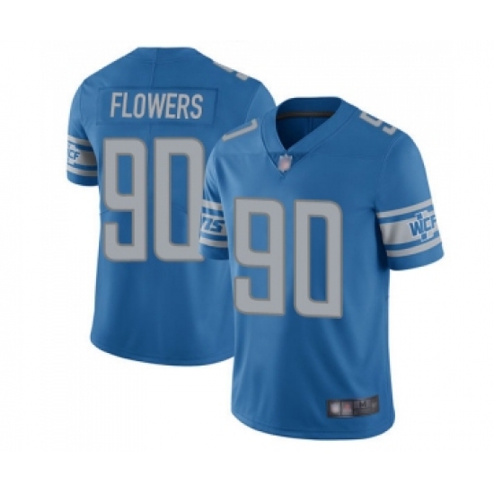 Men's Detroit Lions 90 Trey Flowers Blue Team Color Vapor Untouchable Limited Player Football Jersey