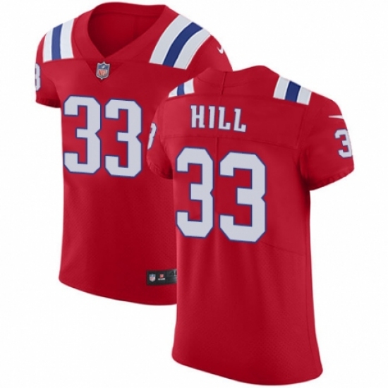 Men's Nike New England Patriots 33 Jeremy Hill Red Alternate Vapor Untouchable Elite Player NFL Jersey
