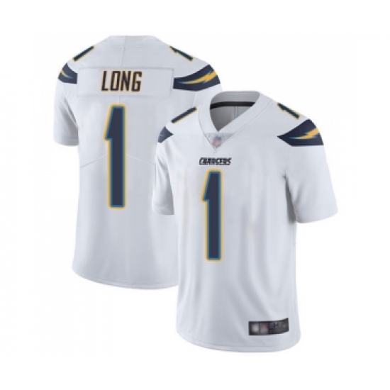 Men's Los Angeles Chargers 1 Ty Long White Vapor Untouchable Limited Player Football Jersey