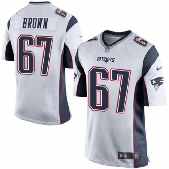 Men's Nike New England Patriots 67 Trent Brown Game White NFL Jersey