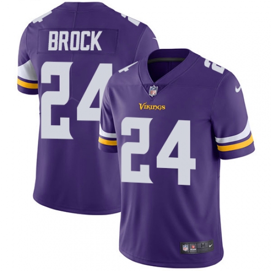 Men's Nike Minnesota Vikings 24 Tramaine Brock Purple Team Color Vapor Untouchable Limited Player NFL Jersey
