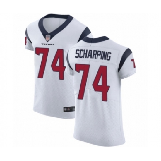 Men's Houston Texans 74 Max Scharping White Vapor Untouchable Elite Player Football Jersey