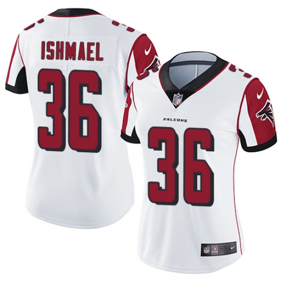 Women's Nike Atlanta Falcons 36 Kemal Ishmael White Vapor Untouchable Limited Player NFL Jersey