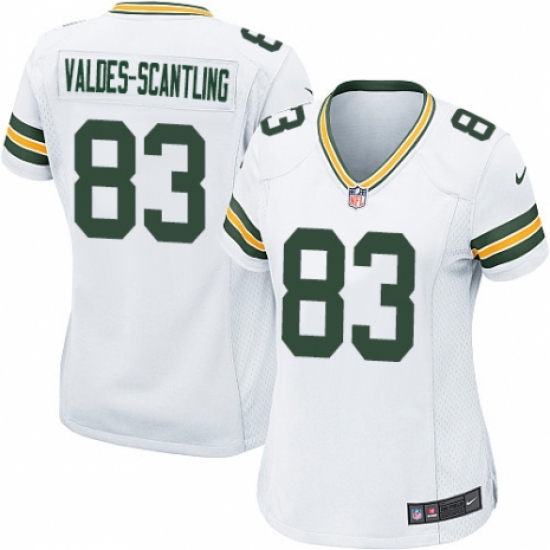 Women's Nike Green Bay Packers 83 Marquez Valdes-Scantling Game White NFL Jersey