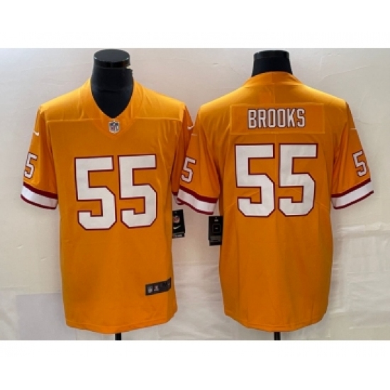 Men's Nike Tampa Bay Buccaneers 55 Derrick Brooks Yellow Limited Stitched Throwback Jersey