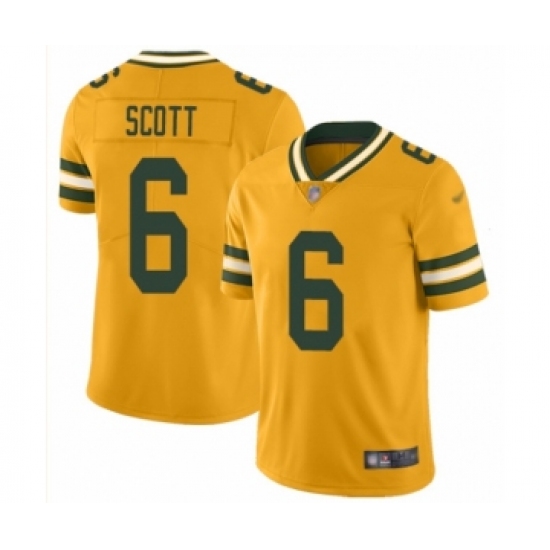 Women's Green Bay Packers 6 JK Scott Limited Gold Inverted Legend Football Jersey