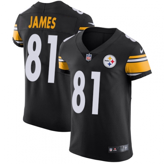 Men's Nike Pittsburgh Steelers 81 Jesse James Black Team Color Vapor Untouchable Elite Player NFL Jersey