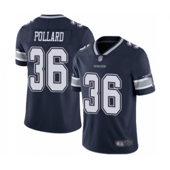 Men's Dallas Cowboys 36 Tony Pollard Navy Blue Team Color Vapor Untouchable Limited Player Football Jersey