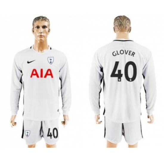 Tottenham Hotspur 40 Glover Home Long Sleeves Soccer Club Jersey