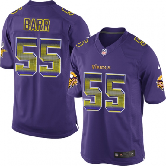 Men's Nike Minnesota Vikings 55 Anthony Barr Limited Purple Strobe NFL Jersey
