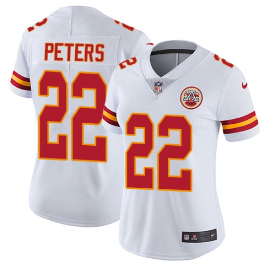 Women's Nike Kansas City Chiefs 22 Marcus Peters White Vapor Untouchable Limited Player NFL Jersey