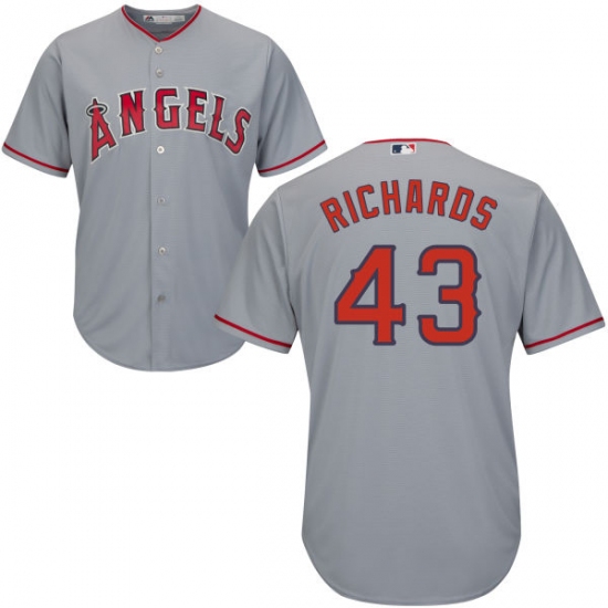 Men's Majestic Los Angeles Angels of Anaheim 43 Garrett Richards Replica Grey Road Cool Base MLB Jersey
