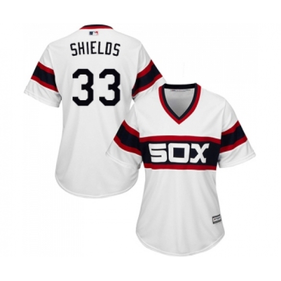 Women's Majestic Chicago White Sox 33 James Shields Replica White 2013 Alternate Home Cool Base MLB Jerseys