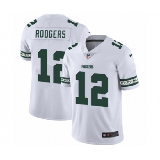 Men's Green Bay Packers 12 Aaron Rodgers White Team Logo Cool Edition Jersey