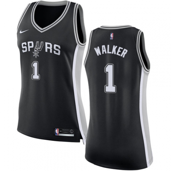 Youth Nike San Antonio Spurs 1 Lonnie Walker Swingman Black NBA Jersey - Icon Edition