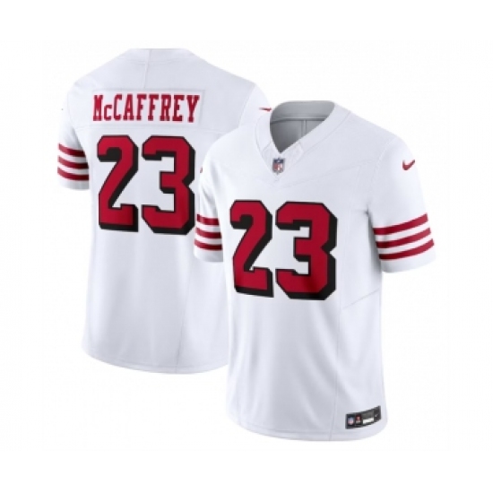 Men's Nike San Francisco 49ers 23 Christian McCaffrey New White 2023 F.U.S.E. Vapor Untouchable Limited Stitched Football Jersey