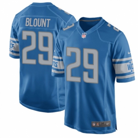Men's Nike Detroit Lions 29 LeGarrette Blount Game Blue Team Color NFL Jersey