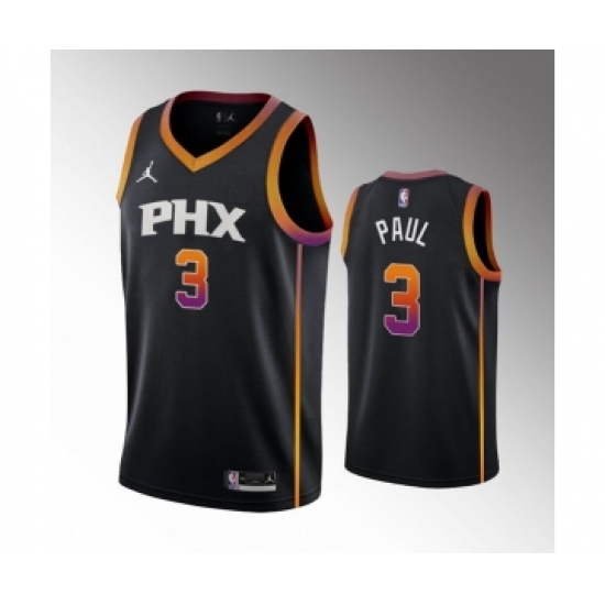 Men's Phoenix Suns 3 Chris Paul Balck Stitched Basketball Jersey