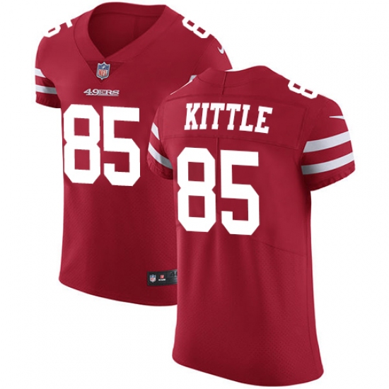 Men's Nike San Francisco 49ers 85 George Kittle Red Team Color Vapor Untouchable Elite Player NFL Jersey
