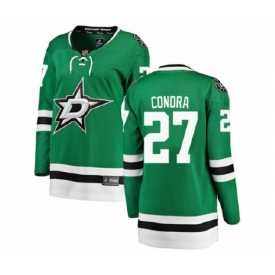 Women's Dallas Stars 27 Erik Condra Authentic Green Home Fanatics Branded Breakaway NHL Jersey
