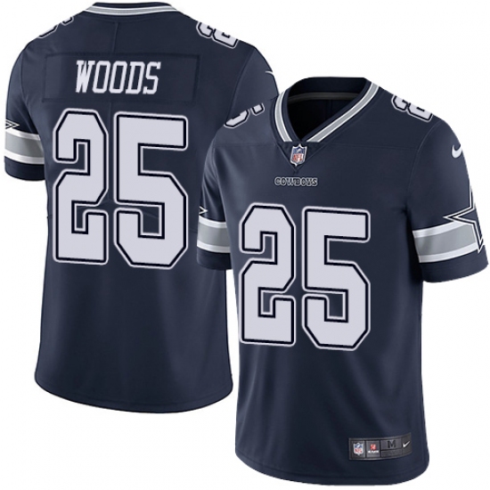 Youth Nike Dallas Cowboys 25 Xavier Woods Navy Blue Team Color Vapor Untouchable Limited Player NFL Jersey