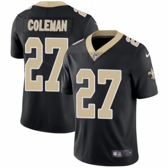 Youth Nike New Orleans Saints 27 Kurt Coleman Black Team Color Vapor Untouchable Limited Player NFL Jersey