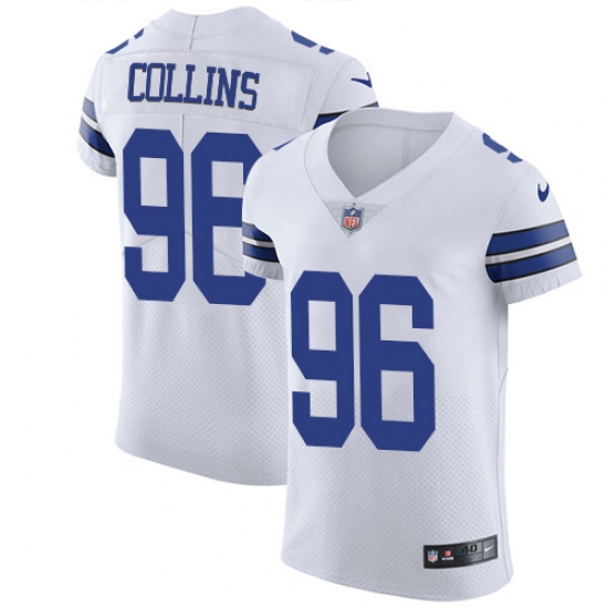 Men's Nike Dallas Cowboys 96 Maliek Collins Elite White NFL Jersey
