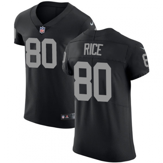 Men's Nike Oakland Raiders 80 Jerry Rice Black Team Color Vapor Untouchable Elite Player NFL Jersey