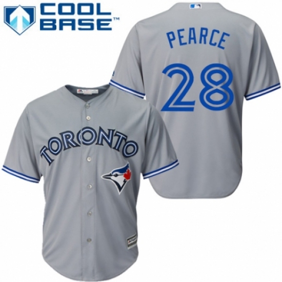 Youth Majestic Toronto Blue Jays 28 Steve Pearce Authentic Grey Road MLB Jersey