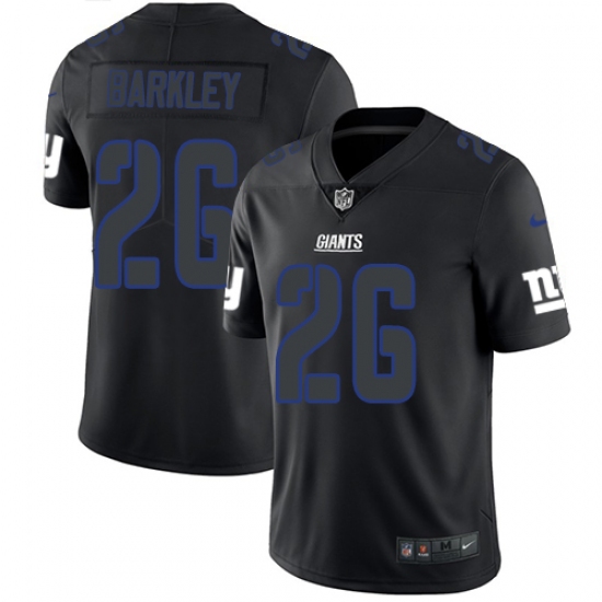Men's Nike New York Giants 26 Saquon Barkley Limited Black Rush Impact NFL Jersey