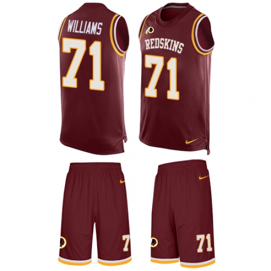 Men's Nike Washington Redskins 71 Trent Williams Limited Burgundy Red Tank Top Suit NFL Jersey