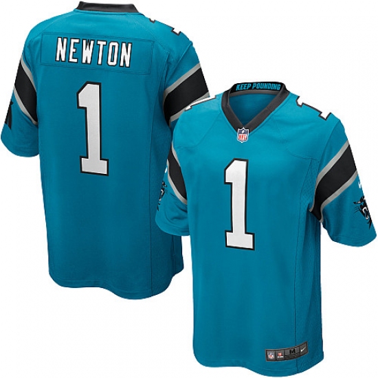 Men's Nike Carolina Panthers 1 Cam Newton Game Blue Alternate NFL Jersey
