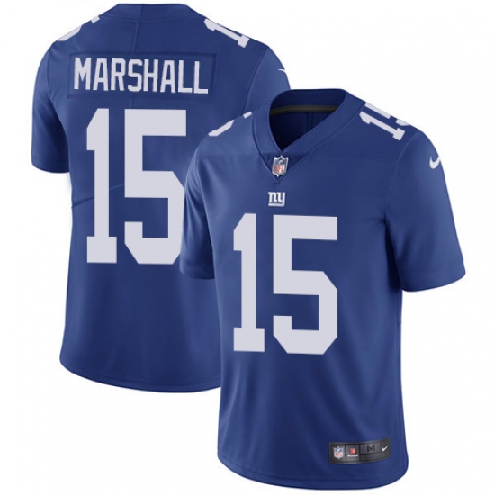 Youth Nike New York Giants 15 Brandon Marshall Royal Blue Team Color Vapor Untouchable Limited Player NFL Jersey