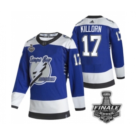 Men's Adidas Lightning 17 Alex Killorn Blue Authentic 2021 Stanley Cup Jersey