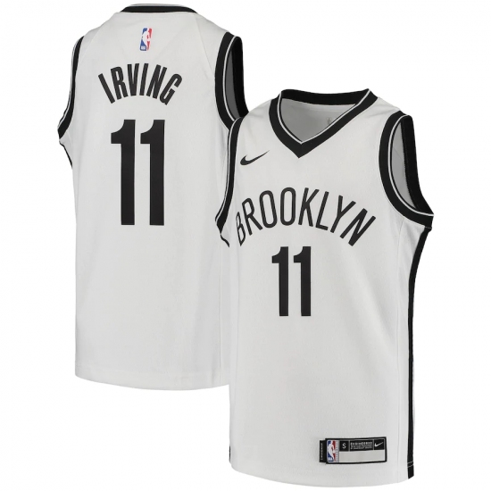 Youth Brooklyn Nets 11 Kyrie Irving Nike White 2020-21 Swingman Jersey