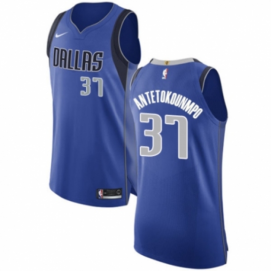 Women's Nike Dallas Mavericks 37 Kostas Antetokounmpo Authentic Royal Blue Road NBA Jersey - Icon Edition