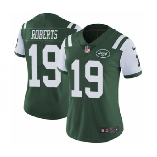 Women's Nike New York Jets 19 Andre Roberts Green Team Color Vapor Untouchable Limited Player NFL Jersey
