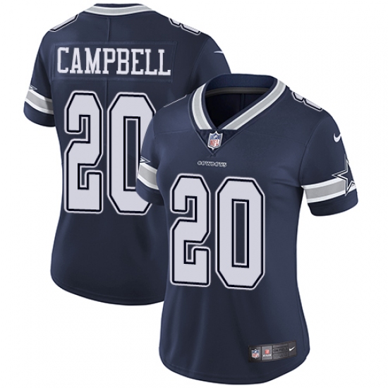 Women's Nike Dallas Cowboys 20 Ibraheim Campbell Navy Blue Team Color Vapor Untouchable Limited Player NFL Jersey