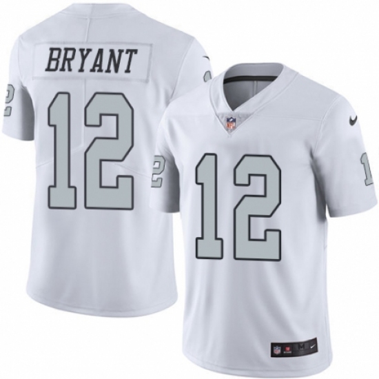 Men's Nike Oakland Raiders 12 Martavis Bryant Limited White Rush Vapor Untouchable NFL Jersey