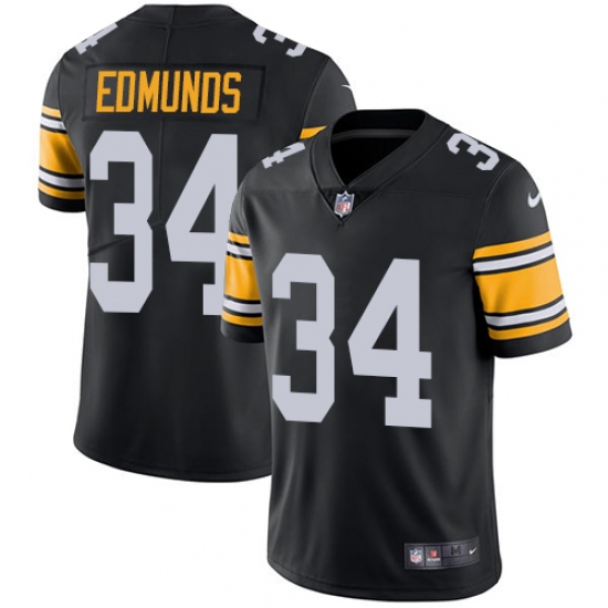 Youth Nike Pittsburgh Steelers 34 Terrell Edmunds Black Alternate Vapor Untouchable Limited Player NFL Jersey