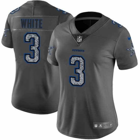 Women's Nike Dallas Cowboys 3 Mike White Gray Static Vapor Untouchable Limited NFL Jersey