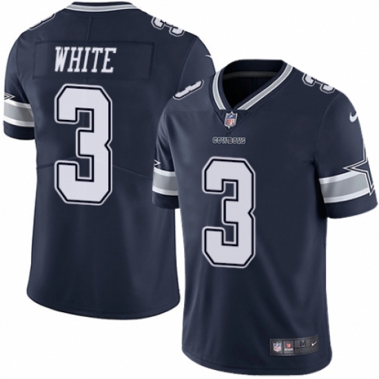 Men's Nike Dallas Cowboys 3 Mike White Navy Blue Team Color Vapor Untouchable Limited Player NFL Jersey
