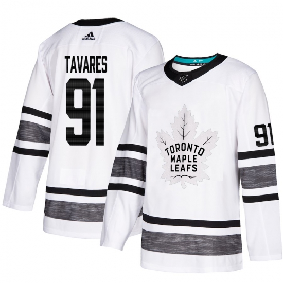 Men's Adidas Toronto Maple Leafs 91 John Tavares White 2019 All-Star Game Parley Authentic Stitched NHL Jersey