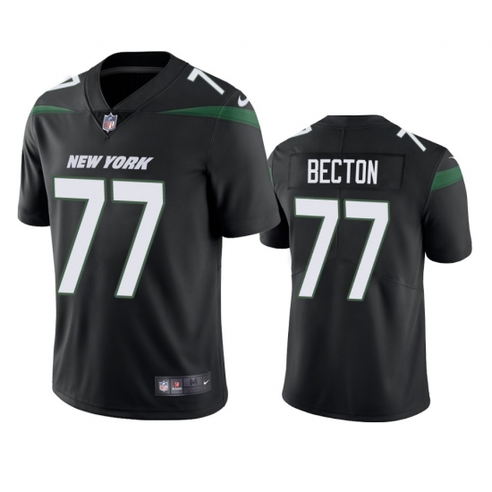 Men's New York Jets 77 Mekhi Becton Black 2020 NFL Draft Vapor Limited Jersey