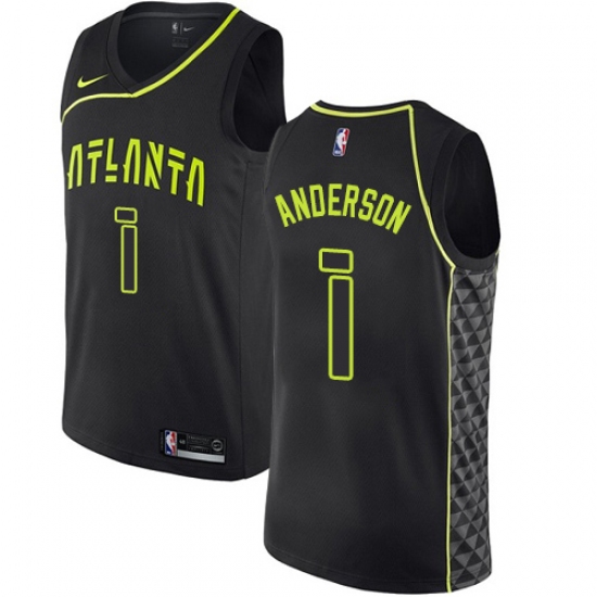 Women's Nike Atlanta Hawks 1 Justin Anderson Swingman Black NBA Jersey - City Edition