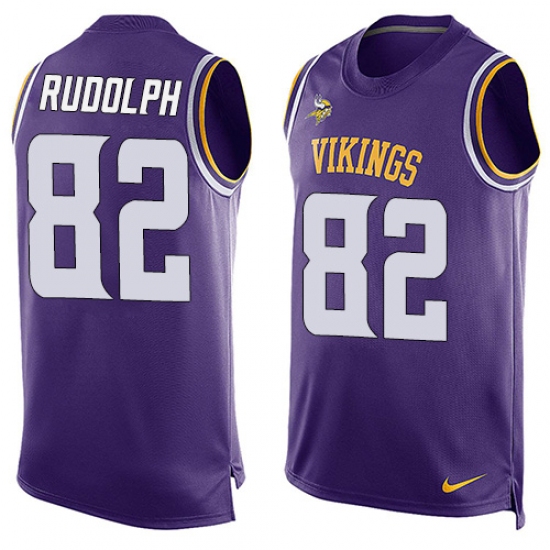 Men's Nike Minnesota Vikings 82 Kyle Rudolph Limited Purple Player Name & Number Tank Top NFL Jersey