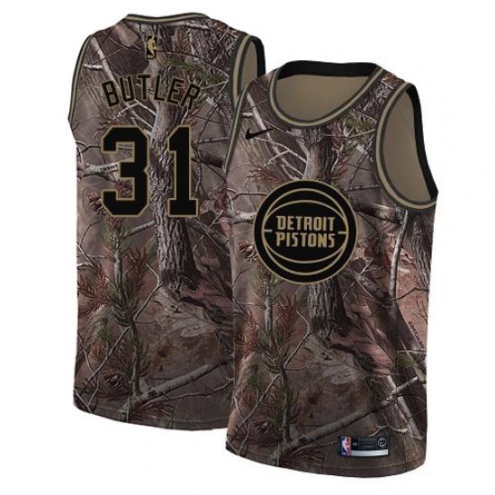 Women's Nike Detroit Pistons 31 Caron Butler Swingman Camo Realtree Collection NBA Jersey
